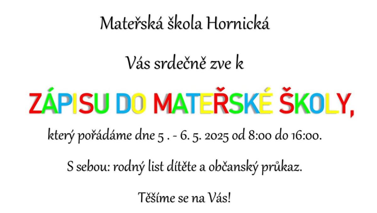 Zápis do mateřské školy