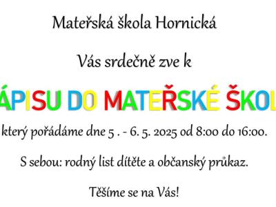 Zápis do mateřské školy