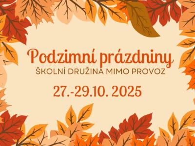 Provoz ŠD během podzimních prázdnin