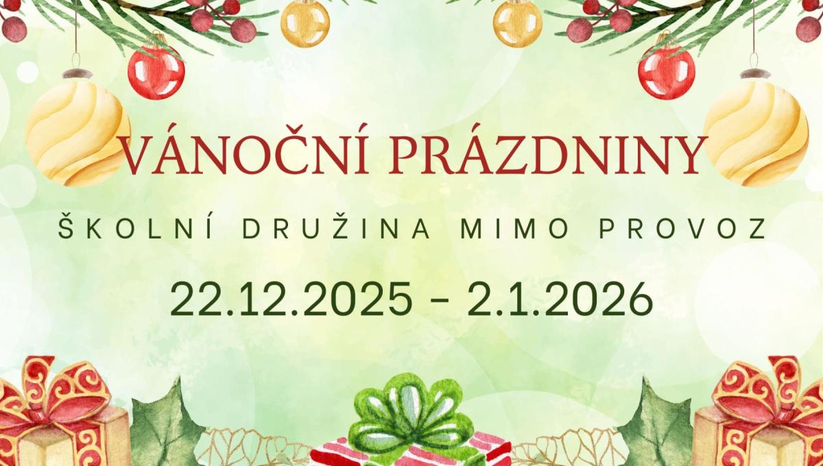 Provoz ŠD během vánočních prázdnin
