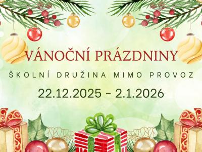 Provoz ŠD během vánočních prázdnin