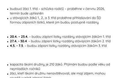 Plakát k zápisu do ŠD